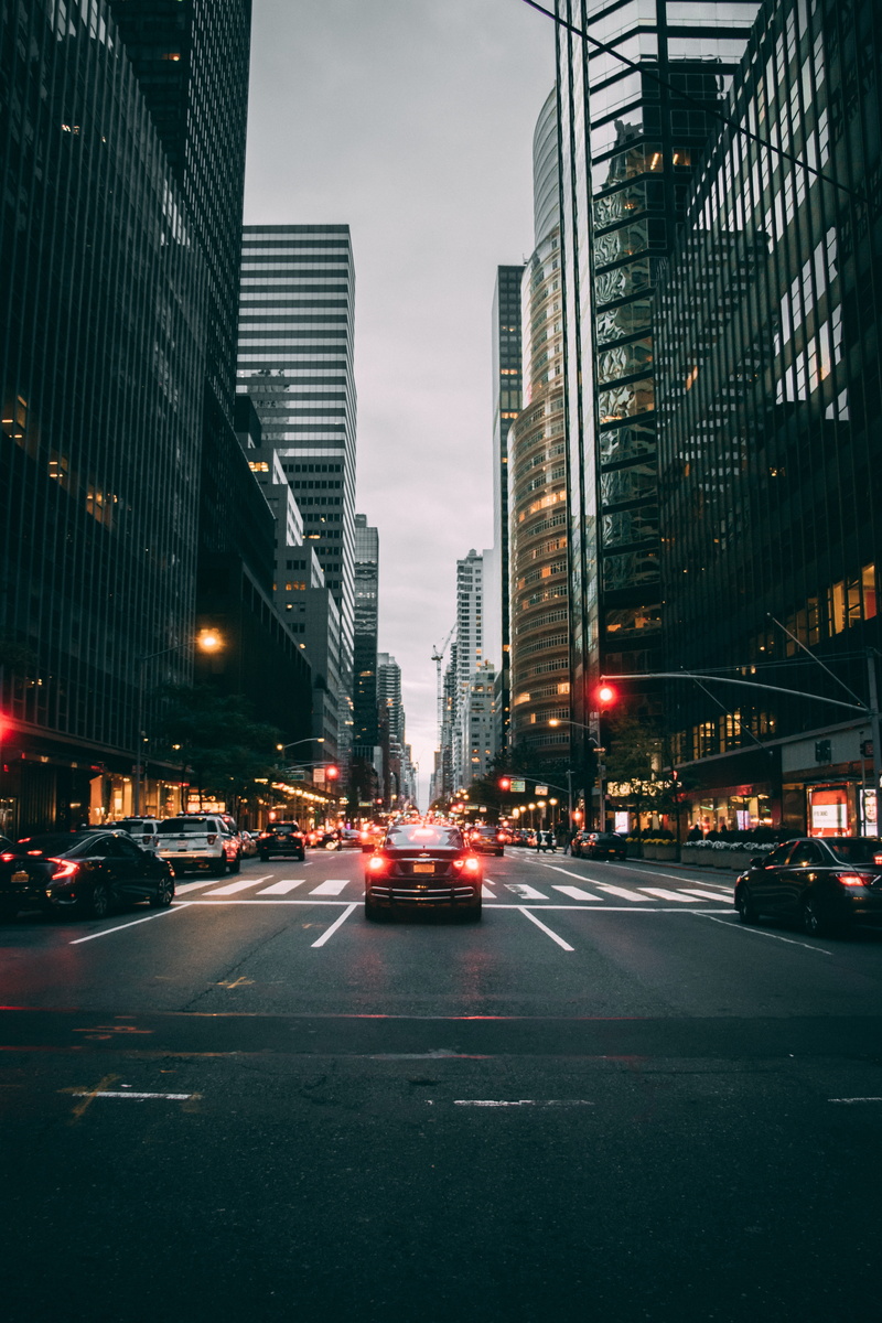 street, city, usa, cars, 5K, new york, traffic, road, buildings