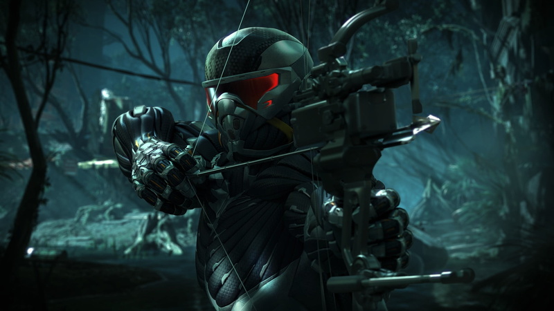 headwear, armor, aggression, security, aiming, work helmet, crysis 3, military, weapon, war, army helmet, waist up, equipment, 1080P, rifle, protection