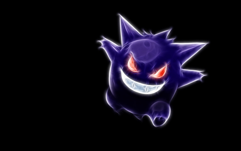 anime, 1080P, gengar, black, abstract, black background, background