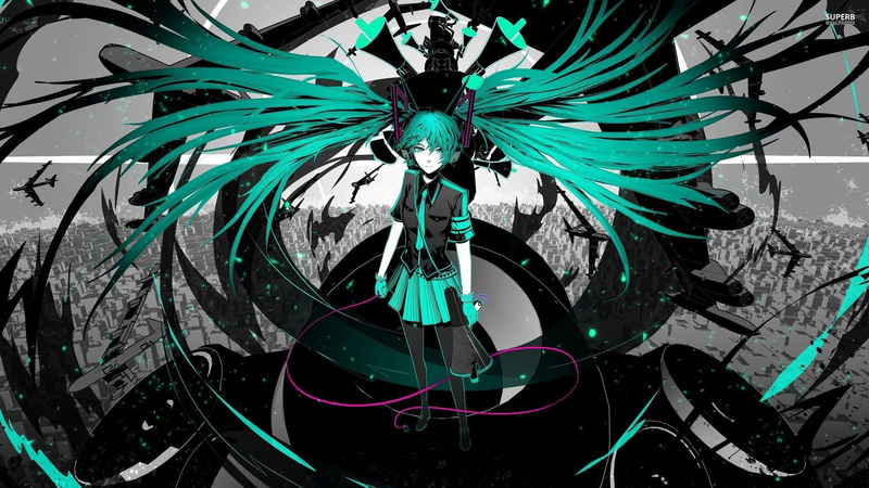 Vocaloid, Hatsune Miku, long hair, 2K, anime, anime girls, Turquise Hair
