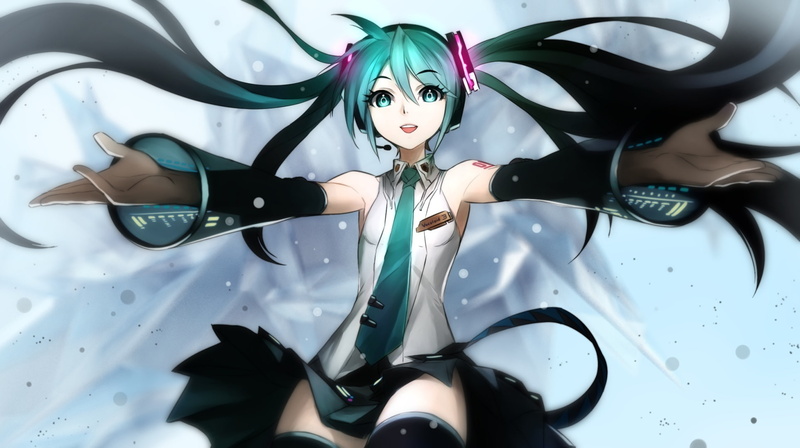 1080P, Hatsune Miku, Turquise Hair, tie, anime girls, Hatsune Miku Append, anime