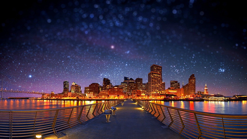 stars, 1080P, night, cityscape, tilt, trail, hd, shift, buildings, city, photo, path