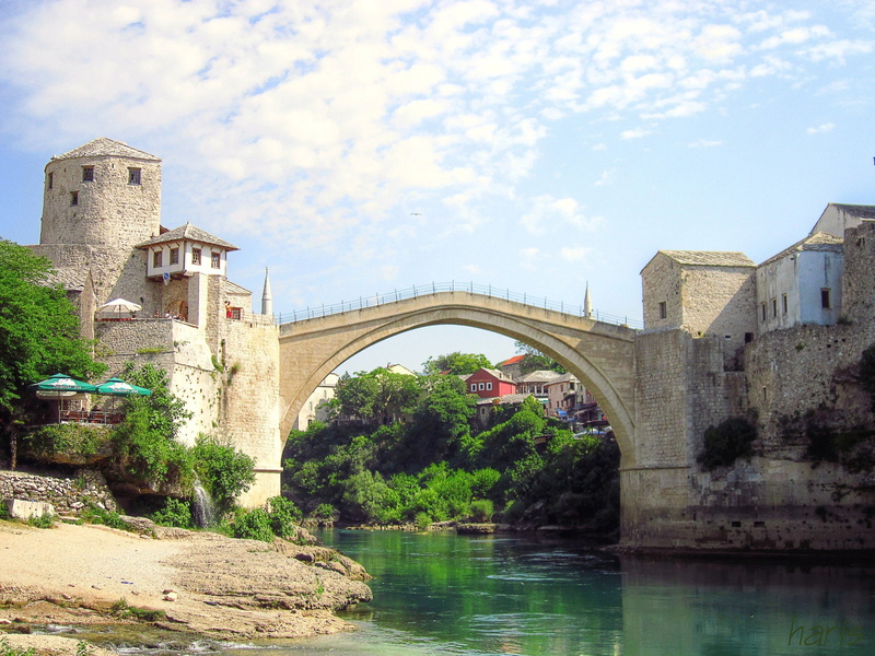 1080P, Neretva, Stari Most, Old Bridge, Mostar, Bosnia And Herzegovina, river