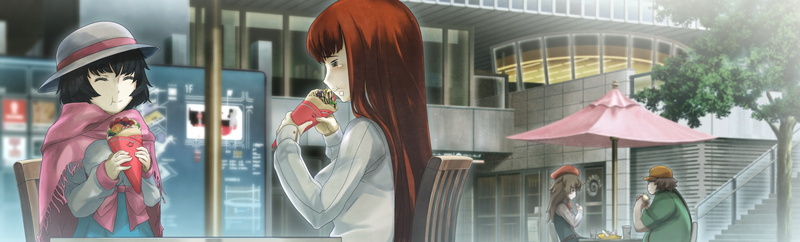 hair, fruit, strawberry, konachan, huke, tears, group, staris, 2K, steins;gate, com, yuki, male, 257659, short, hat, building, tree, amane, black, brown