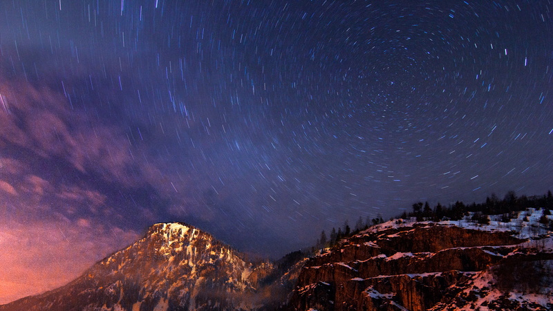 brown, 2K, way, photography, milky, mountains, white, trails, star, circular