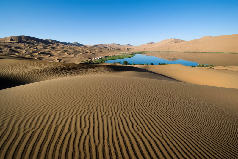sand Dune, climate, scenics - nature, tranquility, 4K, drought, coast, arid Climate, clear sky, dunes, sky, lake, desert, day, non-urban scene, tourism
