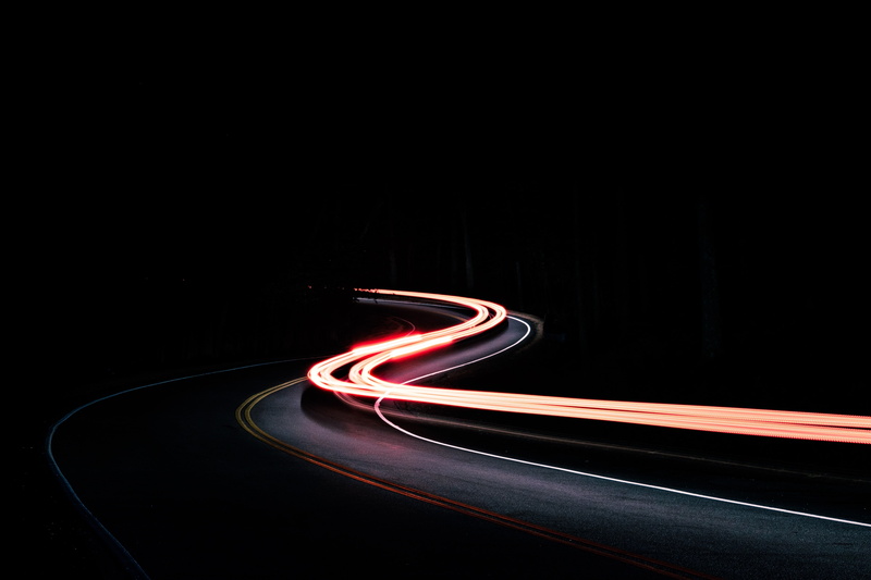 photography, road, traffic, speed, tail light, light trails, street, transportation, 4K, illuminated, lighting equipment, dark, car, lightpaint, night
