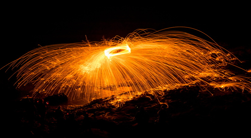 fire, orange color, long exposure, night, wire wool, firework display, glowing, warning sign, fire - natural phenomenon, steel wool, arts culture and entertainment