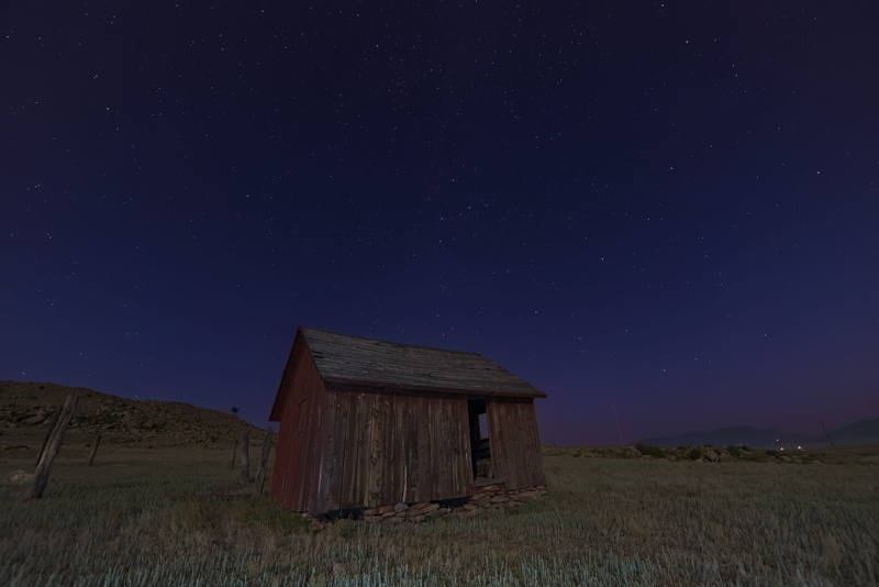 scenics - nature, star - space, green, field, sky, rural Scene, house, architecture, abandoned, environment, night, farm, building exterior, wooden, land