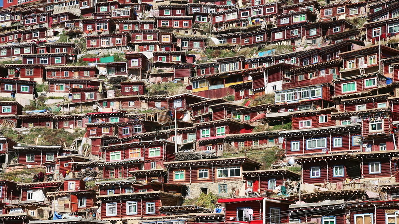 1080P, town, sertar, backgrounds, house, building, larung gar, apartment, sichuan, building exterior, buddhist institute, tibet, school, city, architecture