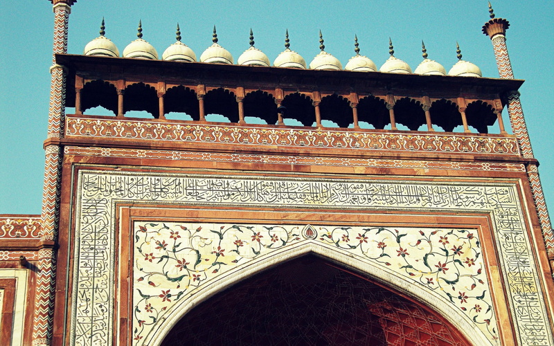 blue, building, craft, arch, nature, indian Culture, the past, old, mausoleum, ornate, india, decoration, building Exterior, famous Place, mughal Empire