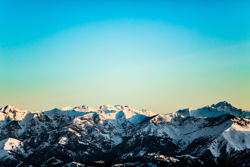 the sky, trees, mountains, 5K, United States, horizon, the sun, Idaho, Sun valley