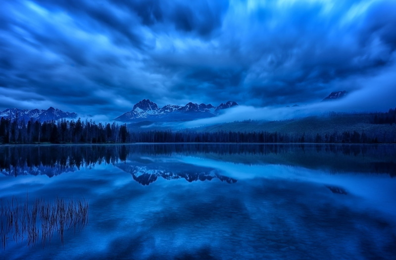 Sawtooth Mountans, 1080P, Lake, Idaho, Twilight, Lakes, Reflection, Sawtooth National Recreation Area, Cloud