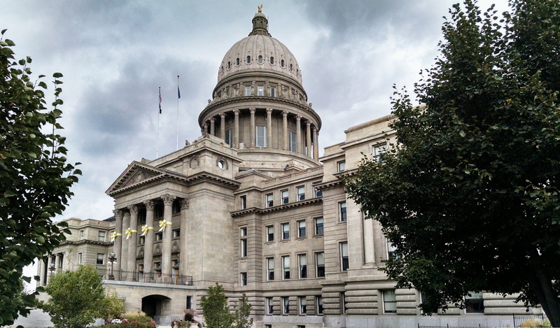boise, travel destinations, low angle view, neo-classical, concrete, building, landmark, idaho, city, cathedral, government, built structure, structure