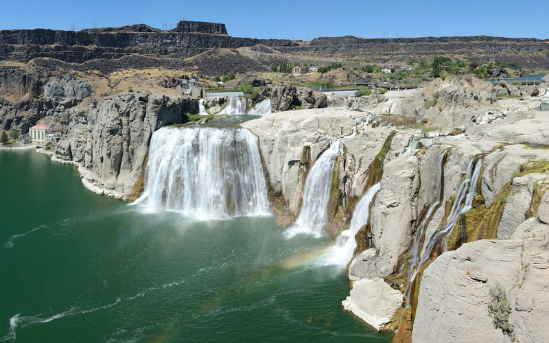 falls, shoshone, twin, idaho, panorama, 2K