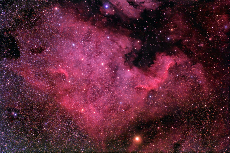 North America Nebula, infinity, purple, night, black, illuminated, globular star cluster, nature, pink color, beauty, galaxy, star - space, sky, beauty in nature