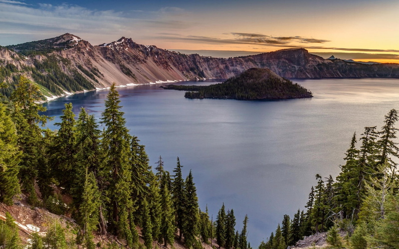 idyllic, nature, scenics - nature, water, tranquility, non-urban scene, sky, 1080P, crater lake, outdoors, lake, cloud - sky, island, landscape, mountains