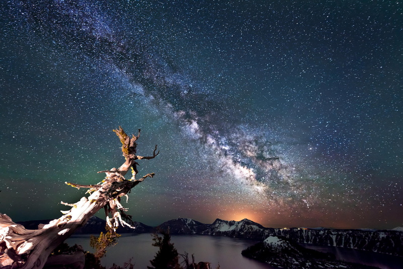 illuminated, travel, Oregon, milky Way, star - Space, forest, scenics, snow, 1080P, nebula, sky, night sky, galaxy, planet - Space, bare, scenics - nature
