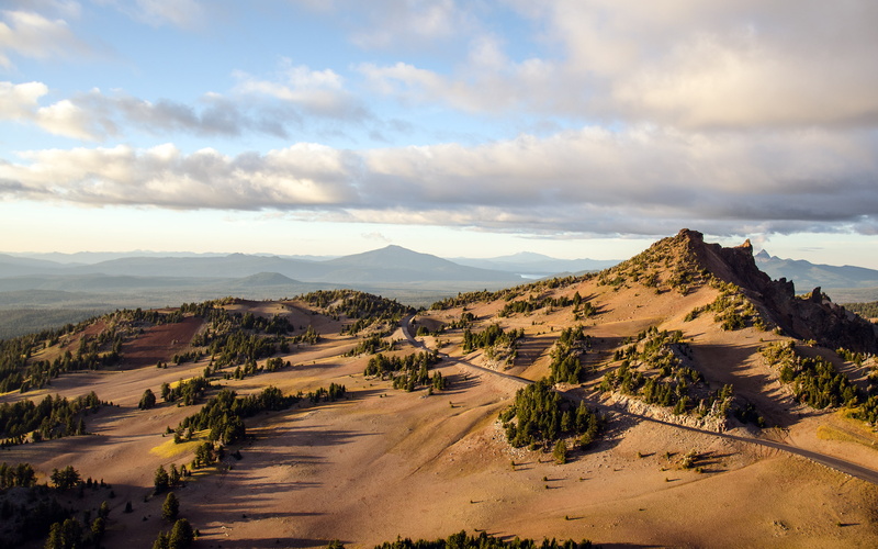 mountains, 2K, nature, Crater Lake, road, desert, Oregon