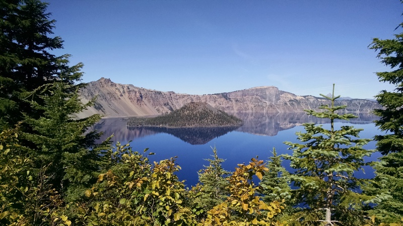 non-urban scene, oregon, mountain, forest, tree, formation, coniferous tree, outdoors, sky, plant, mountain range, mountain peak, no people, wizard island