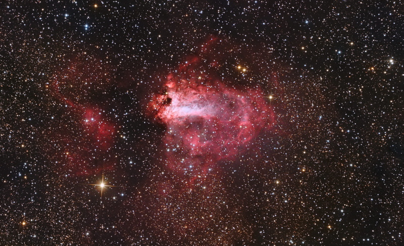 The Omega Nebula, in the constellation, Sagittarius, region H II, is, 1080P
