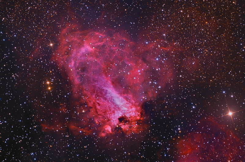 night, astronomy, infinity, outdoors, illuminated, beauty in nature, majestic, LBN 274, Swan, luminosity, nature, black, pink color, 1080P, constellation