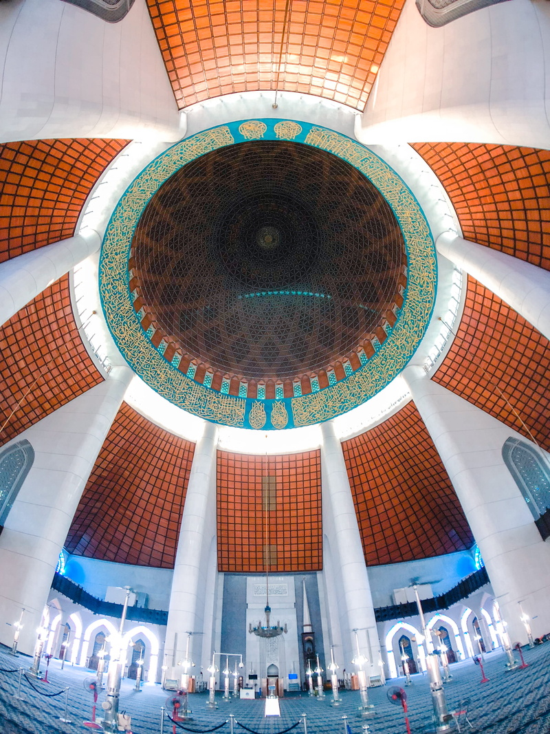 place of worship, dome, malaysia, architecture, city, travel, travel destinations, pattern, ornate, belief, islam, group of people, built structure, ceiling