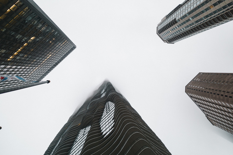 tall - high, office building exterior, rise, 5K, cloud, office, financial district, high, sky, four, outdoors, travel destinations, built structure, building exterior