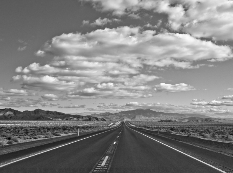 direction, diminishing perspective, environment, vanishing point, day, no people, California, marking, Horizon, scenics - nature, beauty in nature, Monochrome