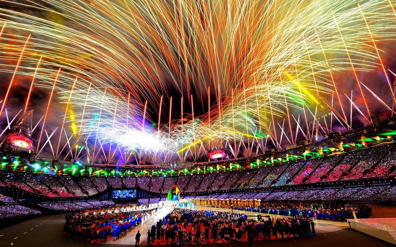 1080P, 3d and abstract, closing, olympics, 2012, the olympics, fireworks, london, the stadium