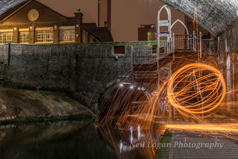 sparks, water, architecture, 1080P, long exposure, illuminated, building exterior, reflection, orange color, blurred motion, 500px, motion, night, nature