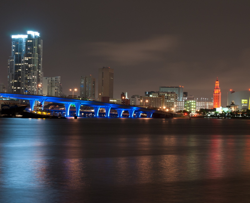 evening, sea, illuminated, bridge, city lights, nautical vessel, waterfront, bridge - man made structure, passenger craft, reflection, 2K, architecture