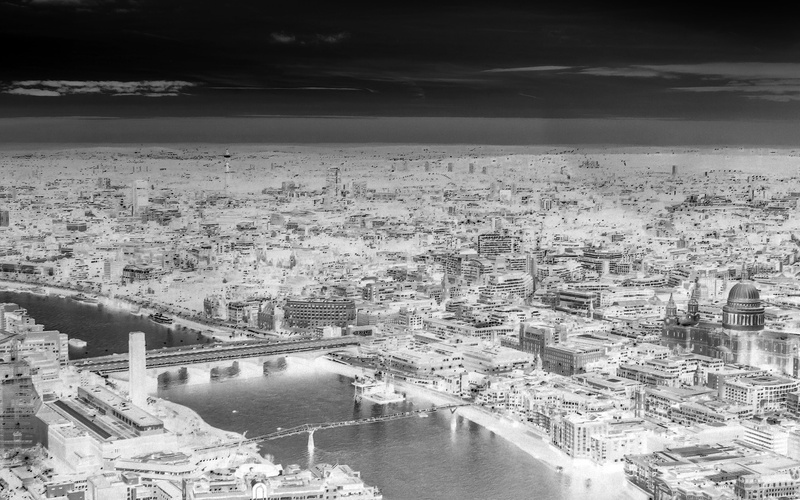 invert, cityview, bridge, sunset, dark, city, sky, aerial view, water, architecture, residential district, bw, travel destinations, high angle view, bridge - man made structure