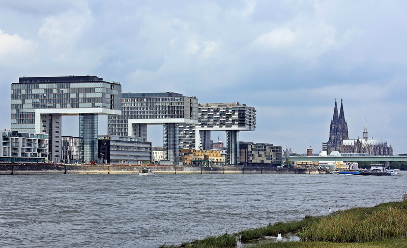 nature, concrete, passenger craft, building, rheinauhafen, structures, body, customs port, rhine river, river, tectonic concept, cologne, view of the rhine