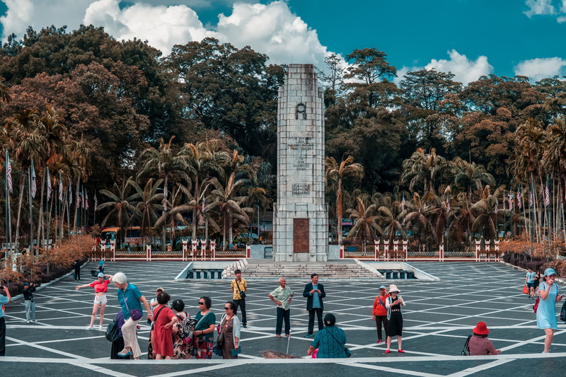 tugu negara, plaza, group of people, fountain, water, architecture, malaysia, tree, kuala lumpur, large group of people, square, cloud - sky, team, men