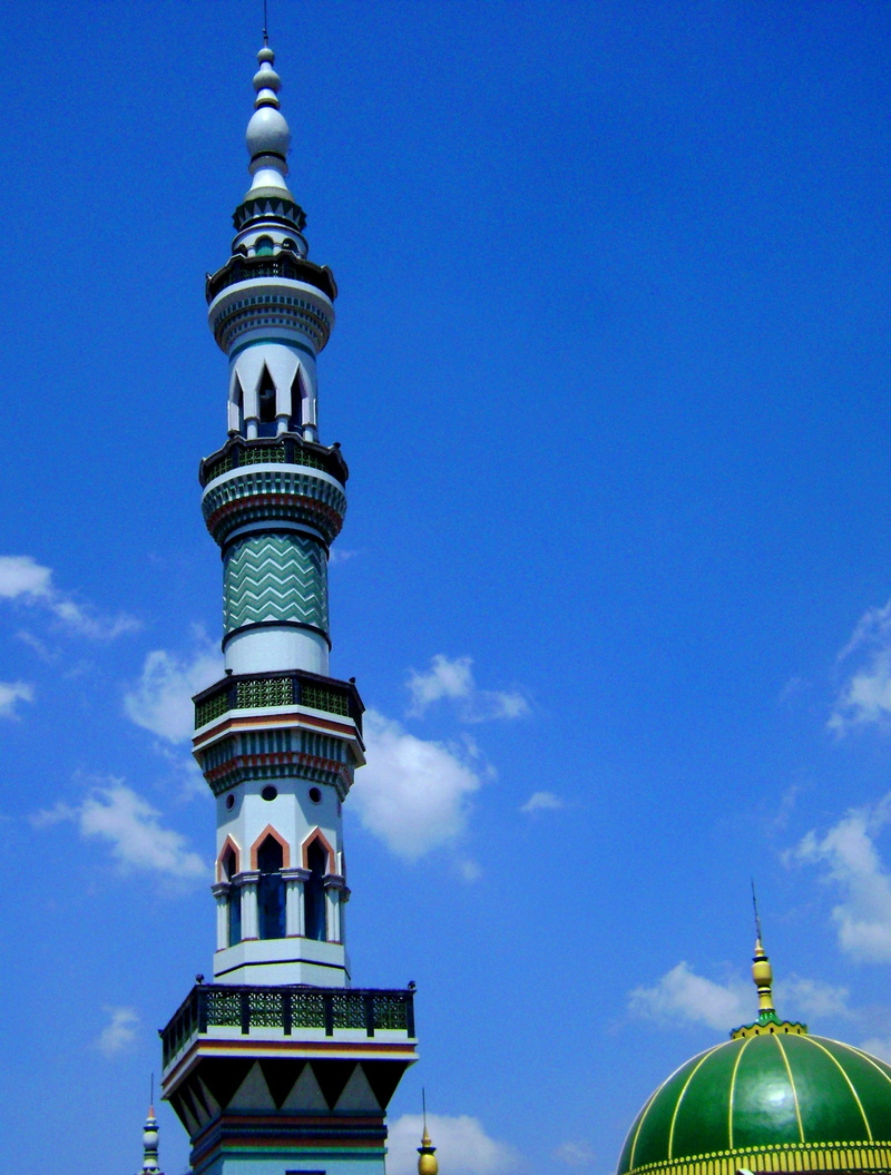 malang, indonesia, architecture, buildings, belief, sky, no people, islam, built structure, low angle view, islamic, tower, tourism, blue, 2K, masjid