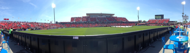spectator, seat, stadium, fan - enthusiast, sport, outdoors, group of people, bleachers, city, grass, sky, crowd, panoramic, soccer field, soccer, panoramas