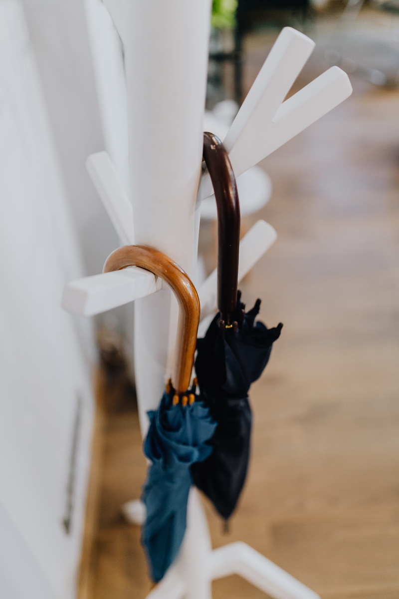 office, protection, rain, rope, umbrellas, indoors, handle, 4K, security, hanging, day, absence, white color, no people, interior, close-up, table, umbrella