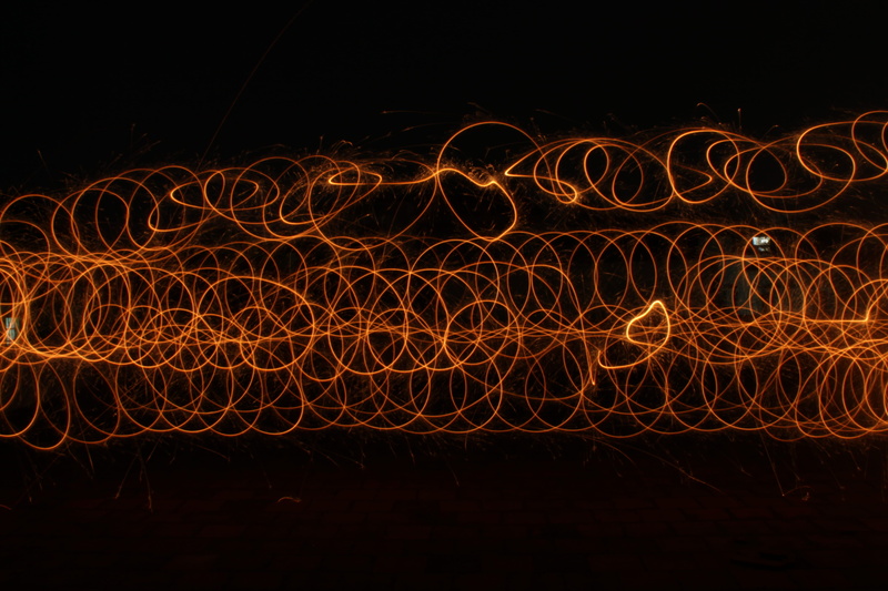 5K, sparks, wire wool, ornament, wire, photography, long exposure, abstract, sphere, spiral, motion, night, nature, text, apparel, light painting, light - natural phenomenon