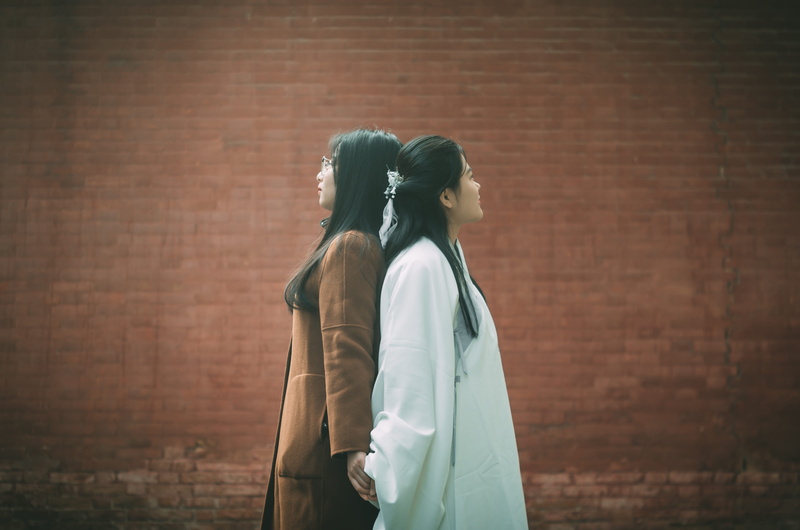 near, 4K, wall, person, handrail, jacket, sleeve, togetherness, trench coat, young adult, overcoat, red, people, real people, long sleeve, human, built structure