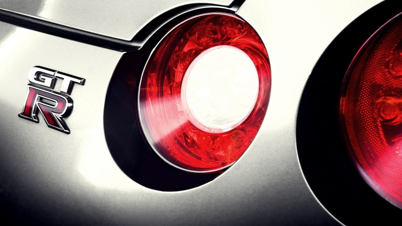 cars, close up, gt r, gtr, r35, taillights, 1080P, nissan, logo