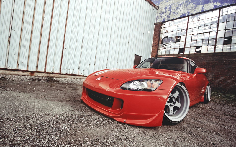 wall, no people, wall - building feature, Honda, retro styled, day, built structure, vintage car, land vehicle, building exterior, transportation, s2000