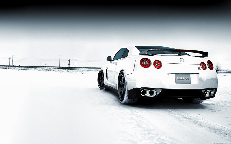 hd, vehicles, technology, tailight, art, cars, snow, Nissan GT-R R35, white, gtr, Nissan, r, 1080P