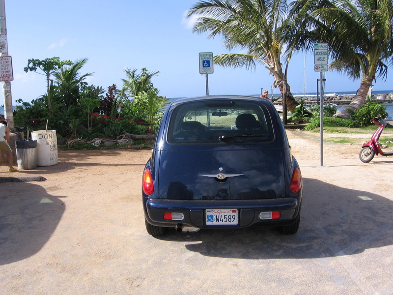 dreaming, see, pt, o ahu, 1080P, california, 3d and abstract, honolulu, s, california plates, car, beach, blue, plates, waikiki, pt cruiser, sand