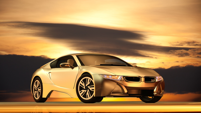 shiny, alternative, bmw, lichtreflex, silver, pkw, automotive, nobel body, car, electric drive, 3d, clouds, golden, auto, limousine, sports car, driving