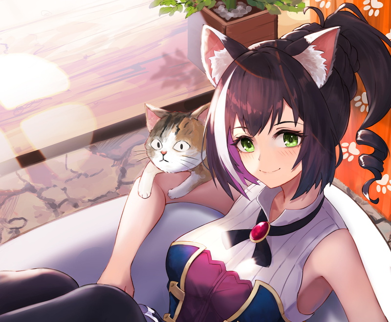 1080P, animal ears, green eyes, Karyl (Princess Connect), Princess Connect Re:Dive, anime girls