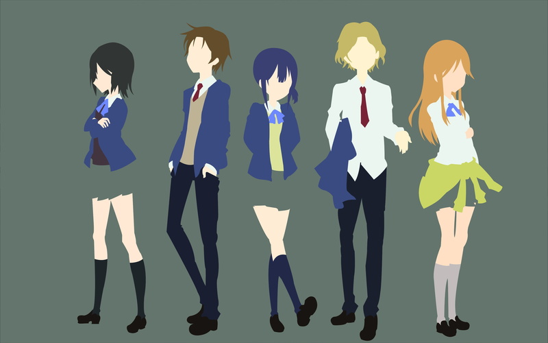men, digital composite, Aoki Yoshifumi, males, Kokoro Connect, businessman, Yaegashi Taichi, young men, indoors, Inaba Himeko, women, young adult, well-dressed