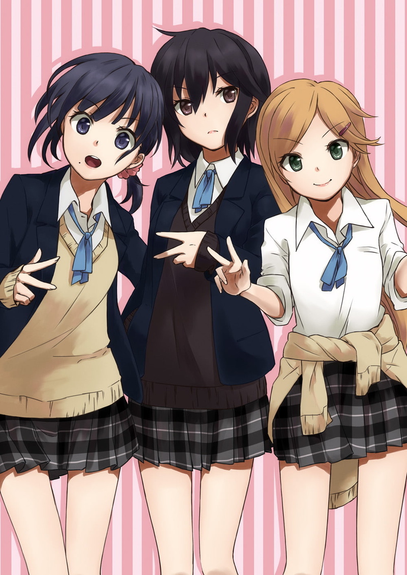 costume, people, emotion, group of people, females, Kokoro Connect, looking at camera, celebration, adult, anime girls, mask - disguise, standing, Kiriyama Yui