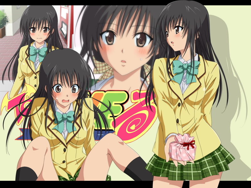 looking at camera, creativity, portrait, art and craft, indoors, Kotegawa Yui, To Love-ru, childhood, transfer print, 720P, front view, girls, people