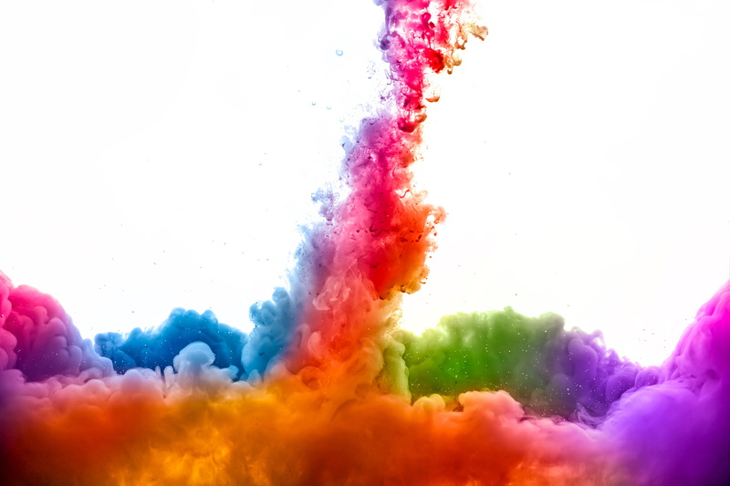 vibrant color, close-up, color, multi Colored, flying, white color, vitality, studio shot, yellow, motion, red, pink color, sky, holi, exploding, lot, 5K